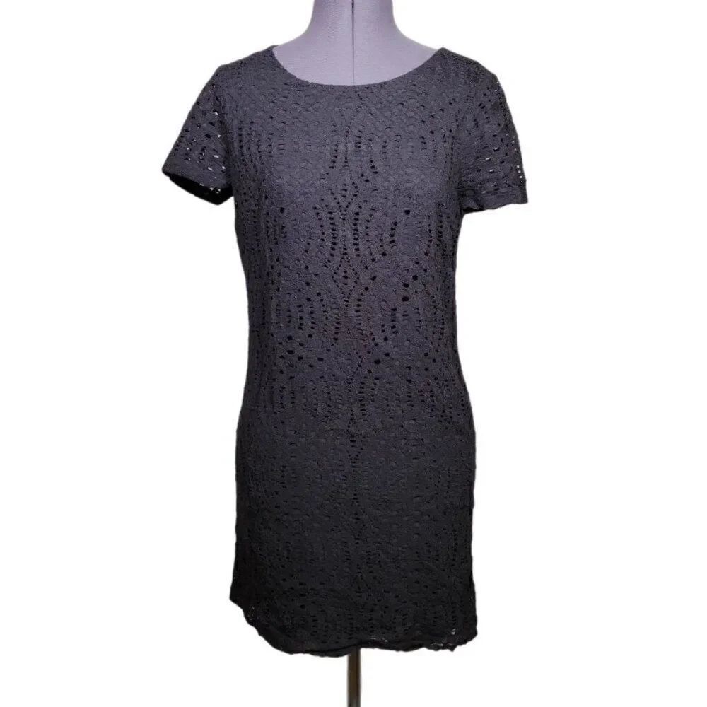 J. Crew Black Lace Pencil Dress Sz 4